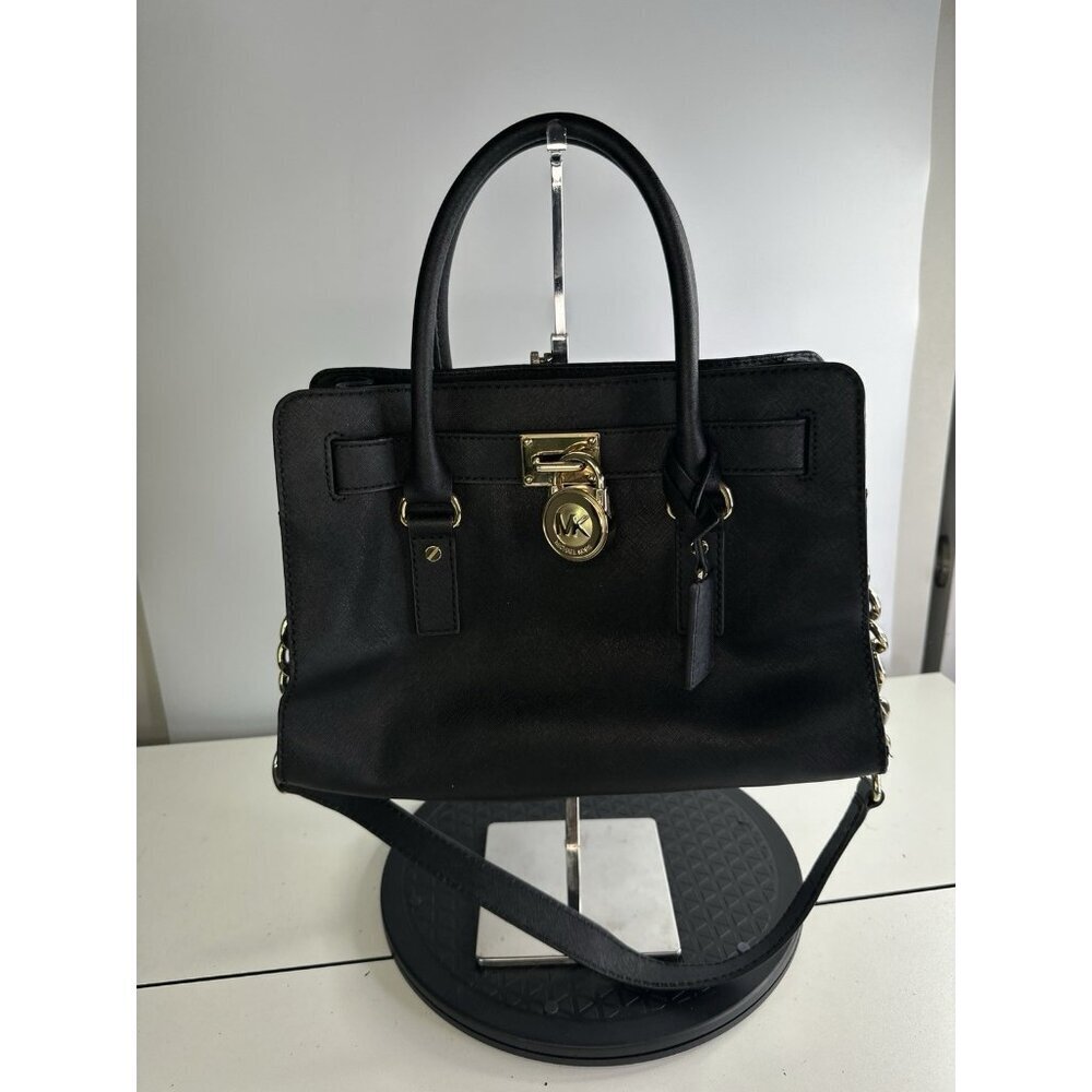 Michael Kors Hamilton Black Leather Crossbody/Tote